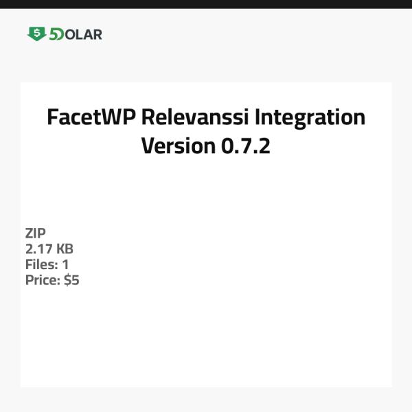 FacetWP Relevanssi Integration - Version 0.7.2