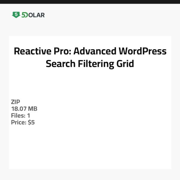 Reactive Pro: Erweiterte WordPress Suchfilter-Gitter