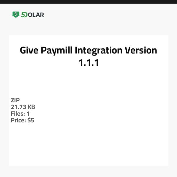 تكامل Give Paymill - الإصدار 1.1.1