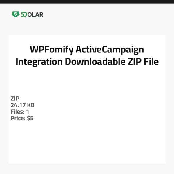 WPFomify ActiveCampaign Integration - Herunterladbare ZIP-Datei