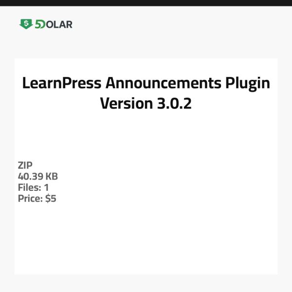 LearnPress Ankündigungen Plugin - Version 3.0.2