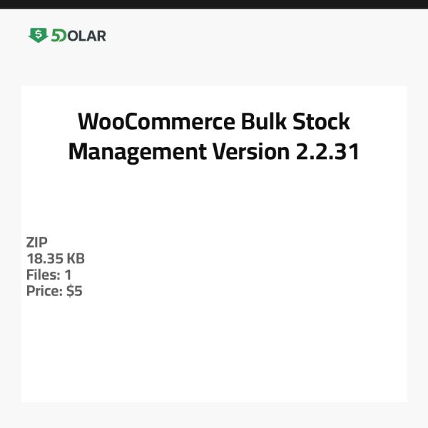 WooCommerce Bulk Stock Management - Version 2.2.31