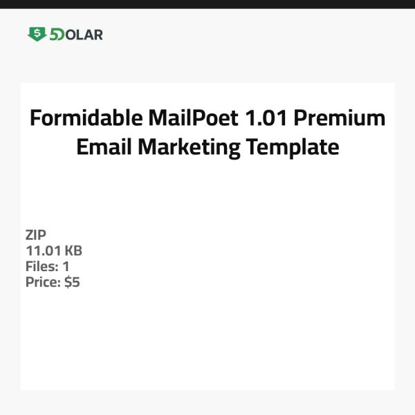 Formidable MailPoet 1.01 - Premium E-Mail-Marketing-Vorlage