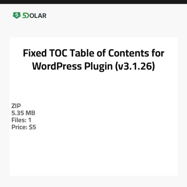 Festes TOC - Inhaltsverzeichnis für WordPress Plugin (v3.1.26)