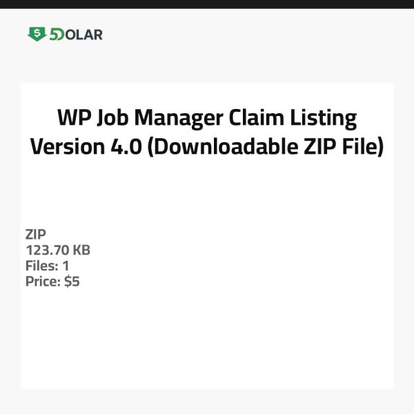 WP Job Manager Claim Listing - Version 4.0 (Downloadbare ZIP-Datei)