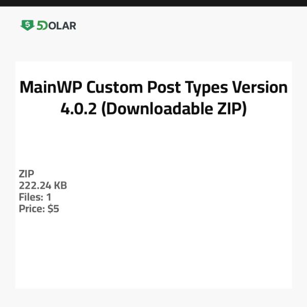 MainWP Benutzerdefinierte Beitragstypen - Version 4.0.2 (Downloadbares ZIP)