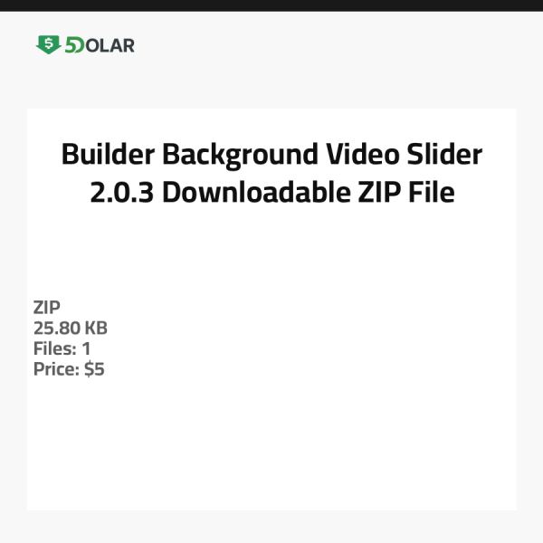 Builder Hintergrund Video Slider 2.0.3 - Herunterladbare ZIP-Datei