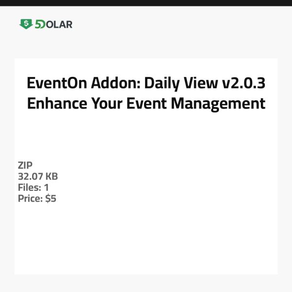 EventOn Addon: Tagesansicht v2.0.3 - Verbessern Sie Ihr Veranstaltungsmanagement