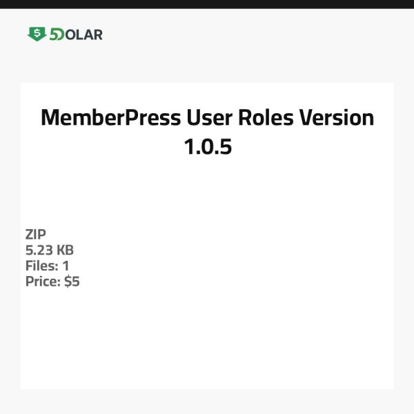 MemberPress Benutzerrollen - Version 1.0.5
