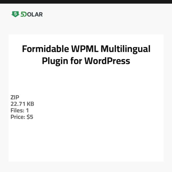Formidable WPML - Mehrsprachiges Plugin für WordPress