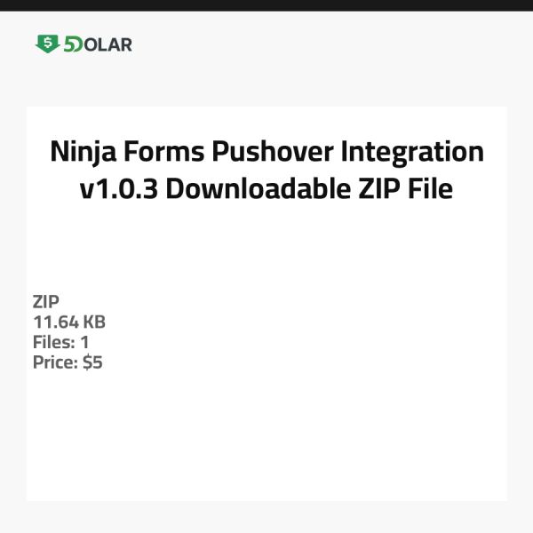 تكامل Ninja Forms Pushover v1.0.3 - ملف ZIP قابل للتنزيل