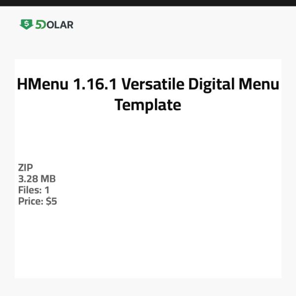 HMenu 1.16.1 - Vielseitige digitale Menüvorlage