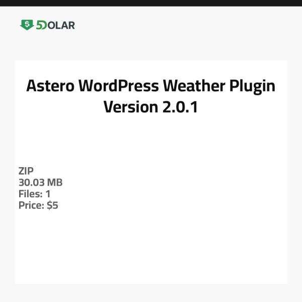 Astero WordPress Wetter-Plugin - Version 2.0.1