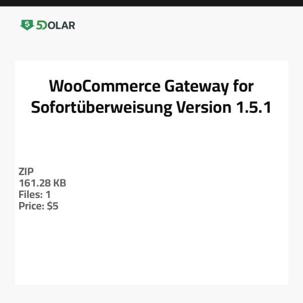 WooCommerce Gateway für Sofortüberweisung - Version 1.5.1