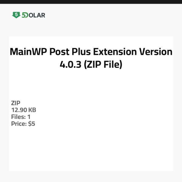 MainWP Post Plus Erweiterung - Version 4.0.3 (ZIP-Datei)