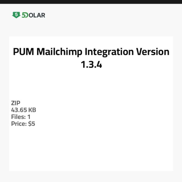 PUM Mailchimp Integration - Version 1.3.4