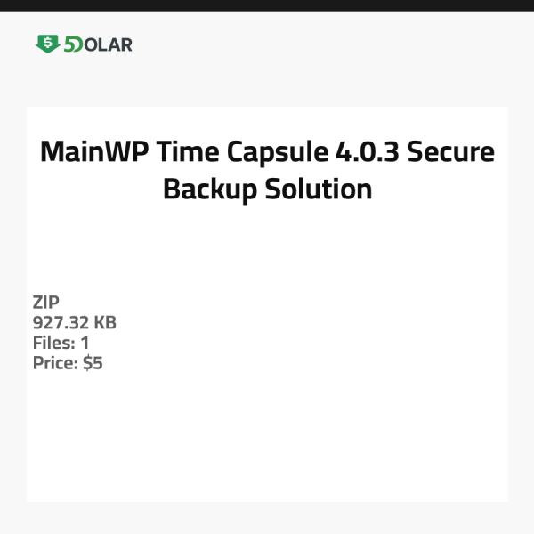 MainWP Time Capsule 4.0.3 - Sichere Backup-Lösung