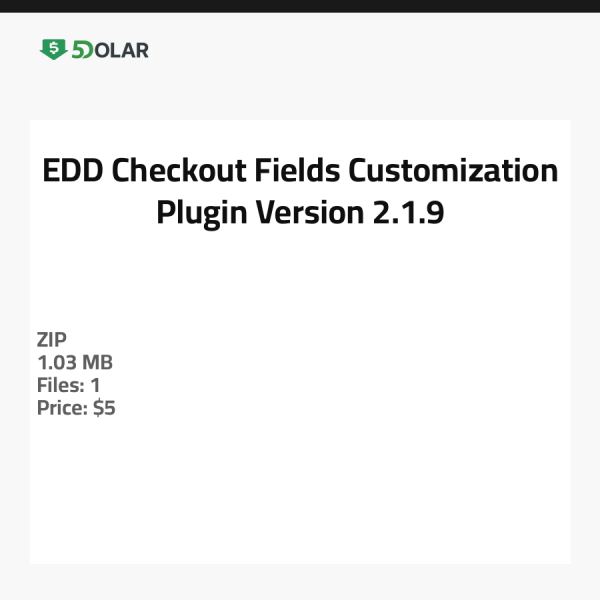 EDD Checkout Fields Anpassungs-Plugin - Version 2.1.9