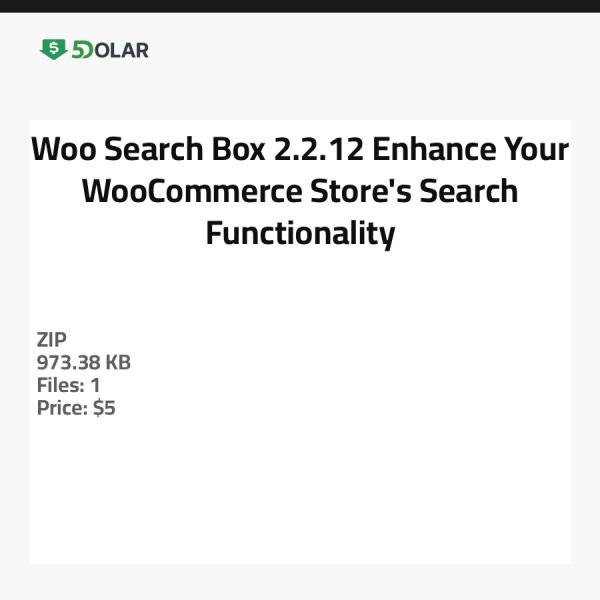 Woo Search Box 2.2.12 - Verbessern Sie die Suchfunktionalität Ihres WooCommerce-Shops