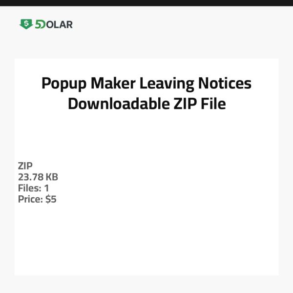 Popup Maker Verlassenheitsbenachrichtigungen - Herunterladbare ZIP-Datei