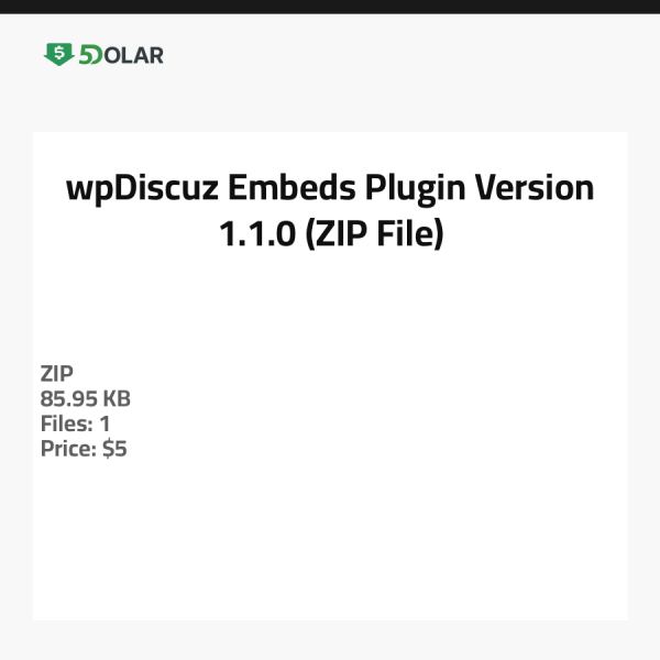 wpDiscuz Embeds Plugin - الإصدار 1.1.0 (ملف ZIP)