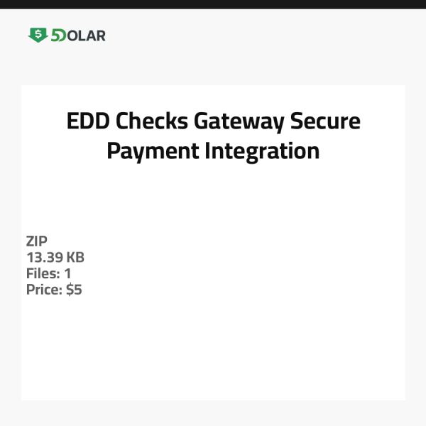 بوابة شيكات EDD - تكامل دفع آمن
