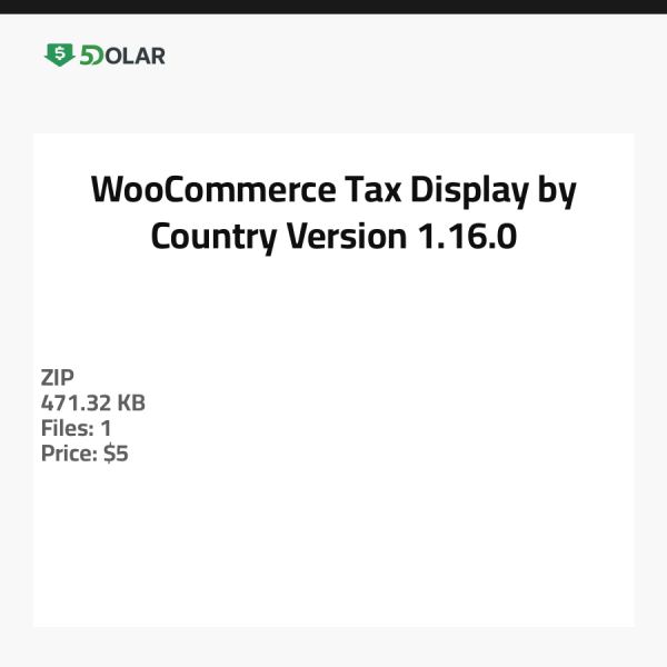 عرض الضرائب في WooCommerce حسب البلد - الإصدار 1.16.0