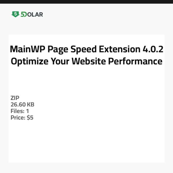 MainWP Page Speed Extension 4.0.2 - Optimieren Sie die Leistung Ihrer Website