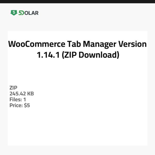 WooCommerce Tab Manager - Version 1.14.1 (ZIP-Download)