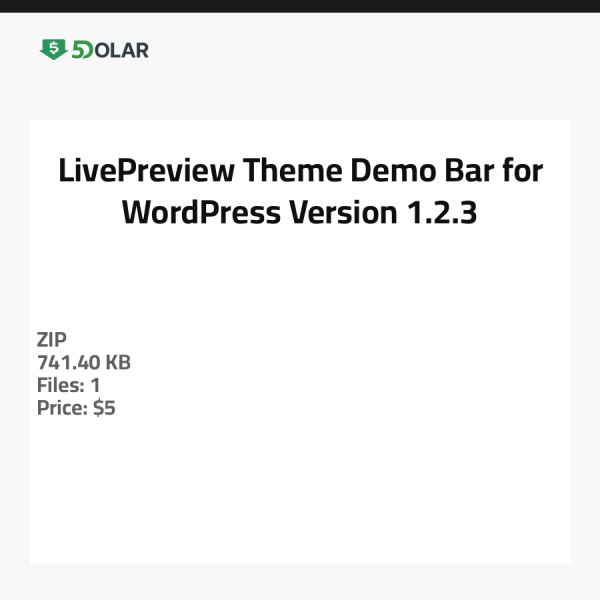 LivePreview Theme Demo Bar für WordPress - Version 1.2.3