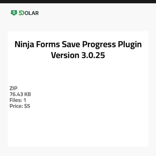 Ninja Forms Fortschritt speichern Plugin - Version 3.0.25