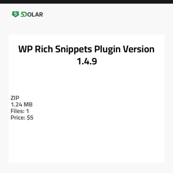 WP Rich Snippets Plugin - Version 1.4.9