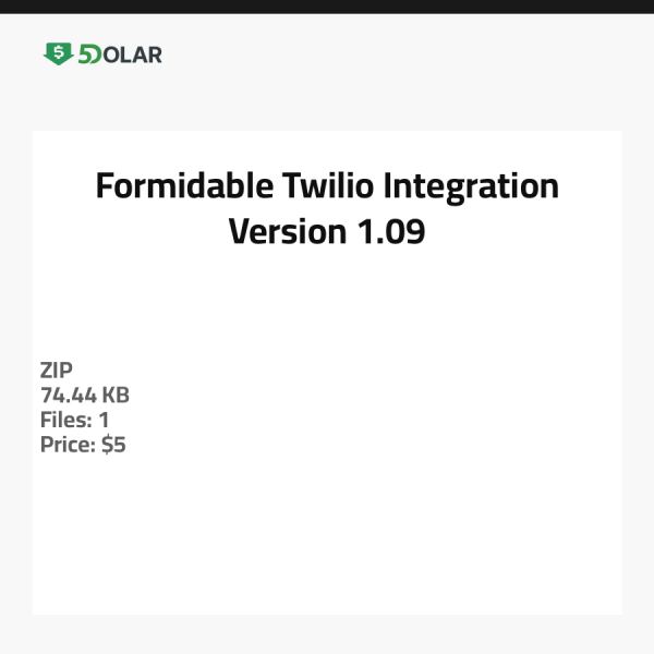 Formidable Twilio Integration - Version 1.09