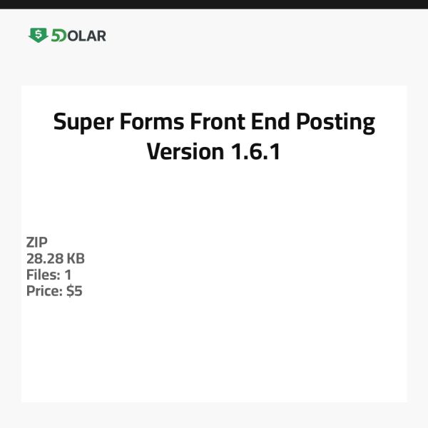 Super Forms Front End Posting - Version 1.6.1