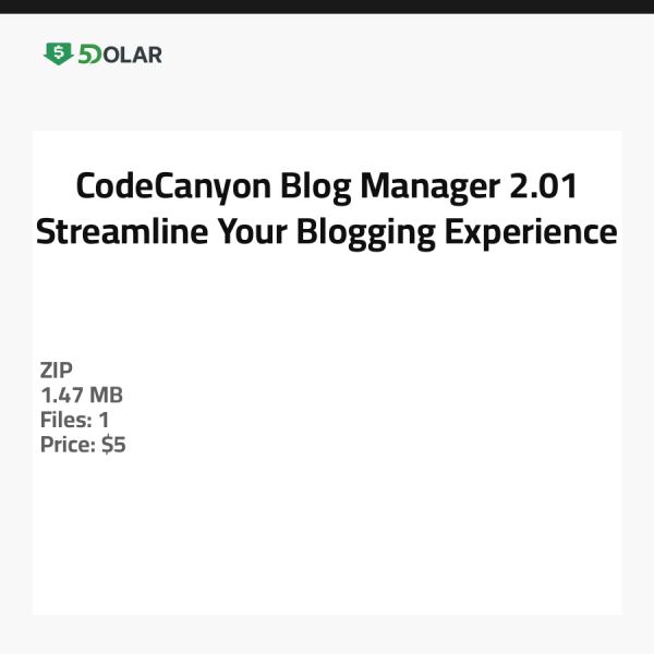 CodeCanyon Blog Manager 2.01 - Optimieren Sie Ihr Blogging-Erlebnis