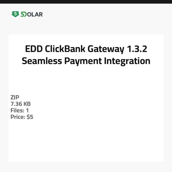 بوابة EDD ClickBank 1.3.2 - تكامل دفع سلس