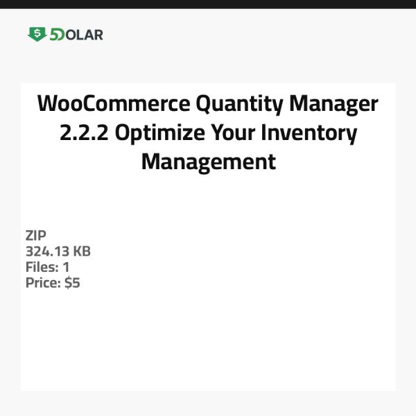 مدير الكميات لـ WooCommerce 2.2.2 - تحسين إدارة المخزون لديك