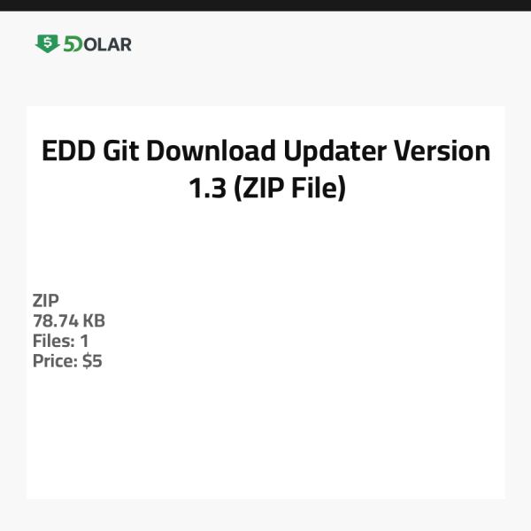 EDD Git Download Updater - الإصدار 1.3 (ملف ZIP)