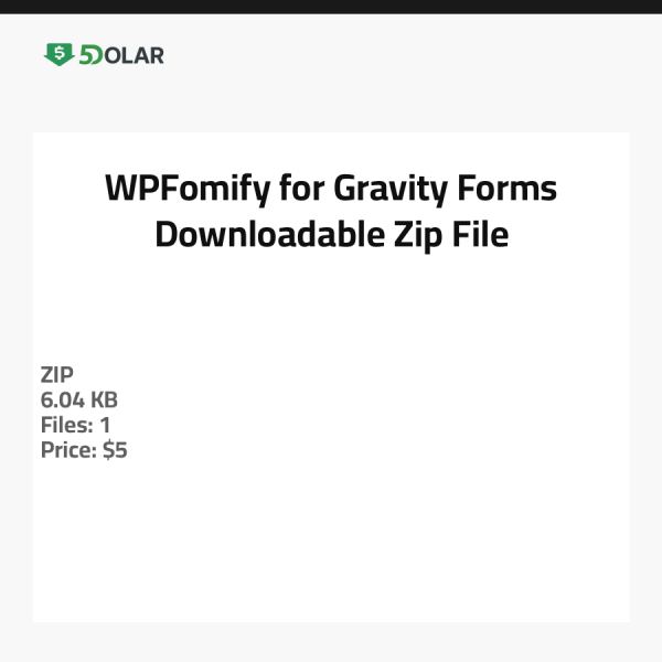 WPFomify für Gravity Forms - Herunterladbare Zip-Datei