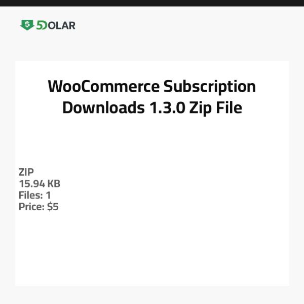 تنزيلات اشتراك WooCommerce 1.3.0 - ملف مضغوط