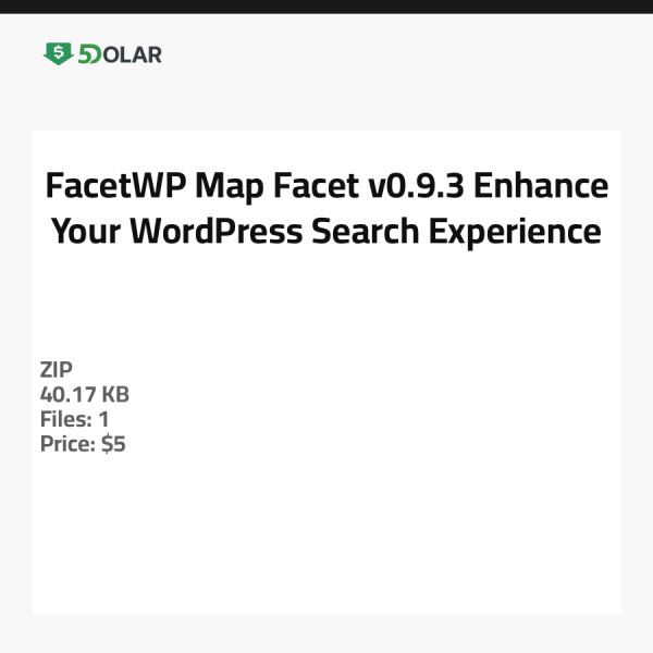 FacetWP Map Facet v0.9.3 - عزز تجربتك في البحث على ووردبريس