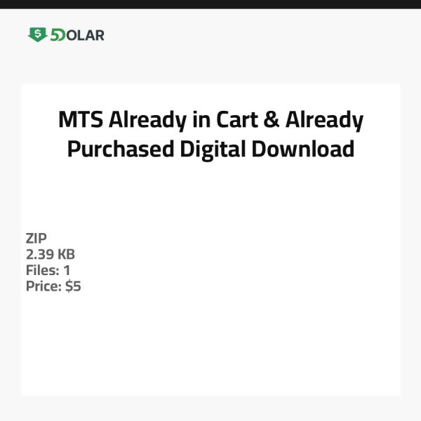 MTS Bereits im Warenkorb & Bereits gekauft - Digitaler Download