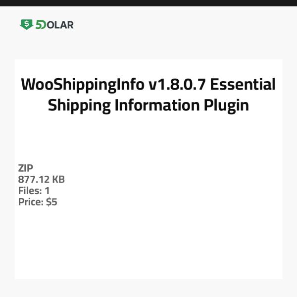 WooShippingInfo v1.8.0.7 - ملحق معلومات الشحن الأساسية