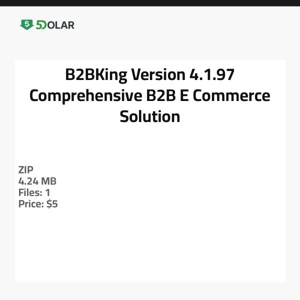 B2BKing النسخة 4.1.97 - حل شامل للتجارة الإلكترونية بين الشركات