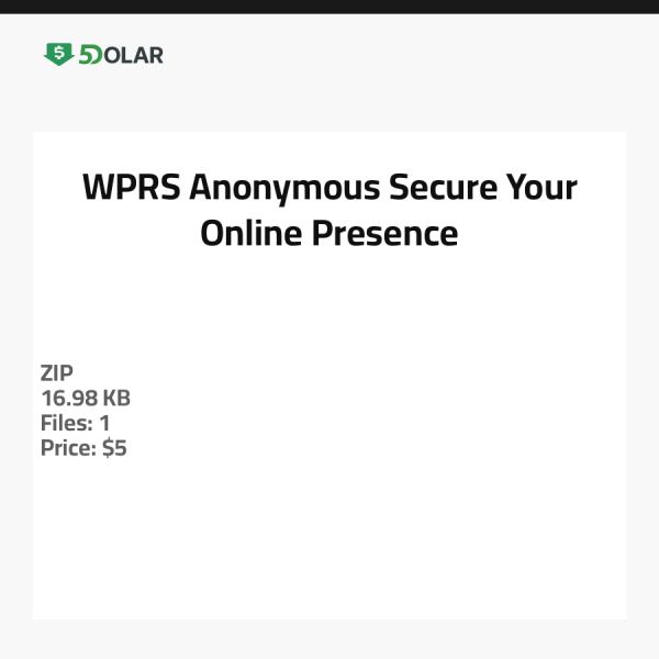 WPRS Anonymous - تأمين وجودك على الإنترنت