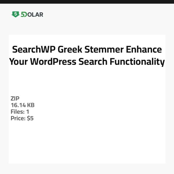 SearchWP Greek Stemmer - عزز وظيفة البحث في ووردبريس الخاصة بك