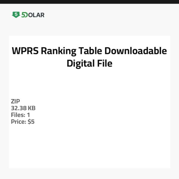 WPRS-Rangliste - Downloadbare digitale Datei