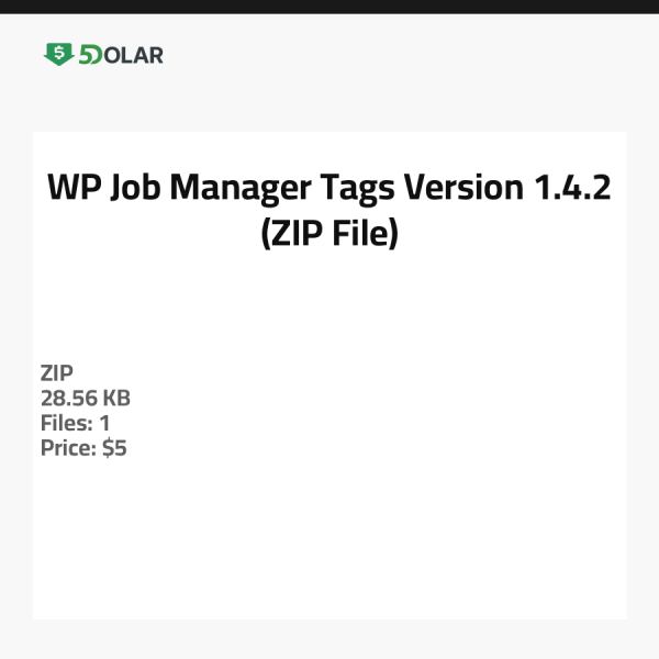 WP Job Manager Tags - الإصدار 1.4.2 (ملف ZIP)