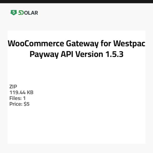 بوابة WooCommerce لواجهة برمجة تطبيقات Westpac Payway - الإصدار 1.5.3