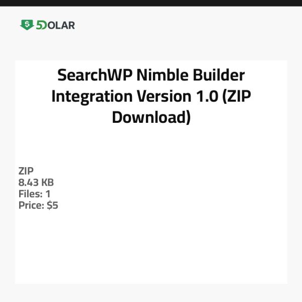 تكامل SearchWP Nimble Builder - الإصدار 1.0 (تحميل ZIP)